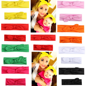 2Pcs/set Mother and Daughter Matching Headband Bow Knot Elastic Turban Hairband Headwear Baby Girls Hair Accessories