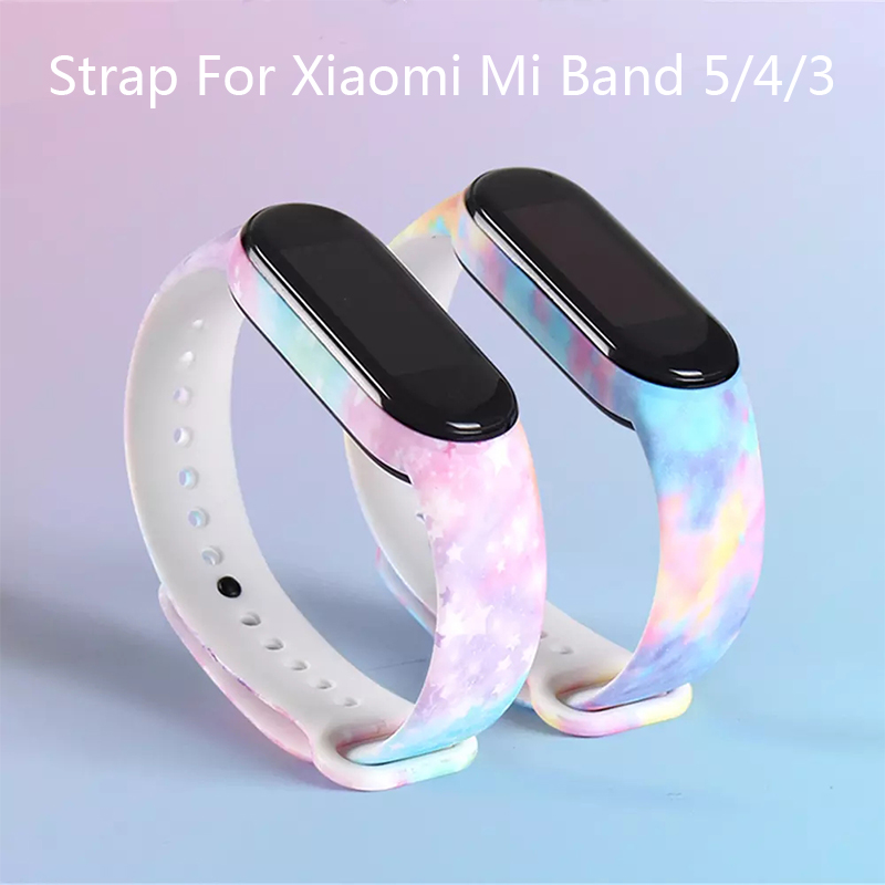 Silicone Strap For Xiaomi Mi Band 5 4 3 Cartoon Wristband Replacement Colorful TPU Strap For Xiaomi Xiomi Band 5 4 3 Strap
