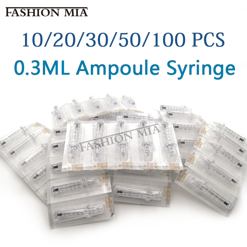 100pcs Ampoule syringe for 0.3ml Hyaluron Pen lip Injection Hyaluronan Acid syringe For Lip Dermal Filler Remove wrinkles filler