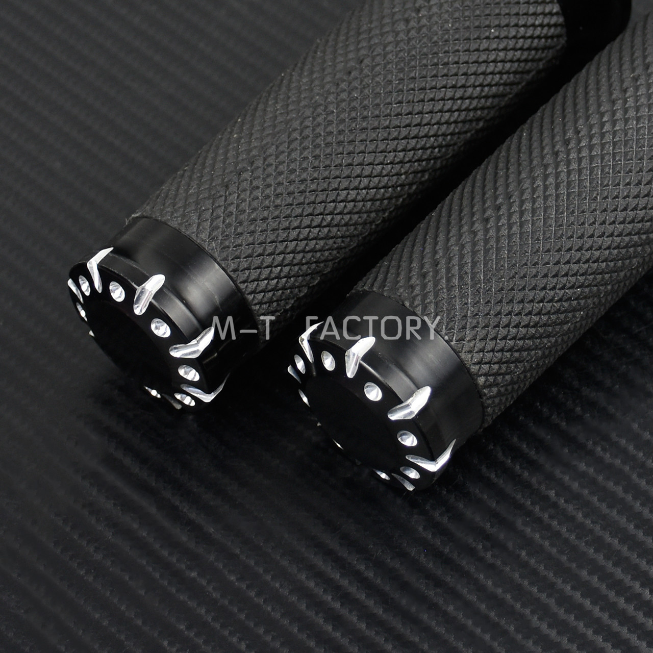 1Pair Black CNC Aluminum 1" Handlebar Hand Grips For Harley Touring Sportster Dyna Softail VRSC