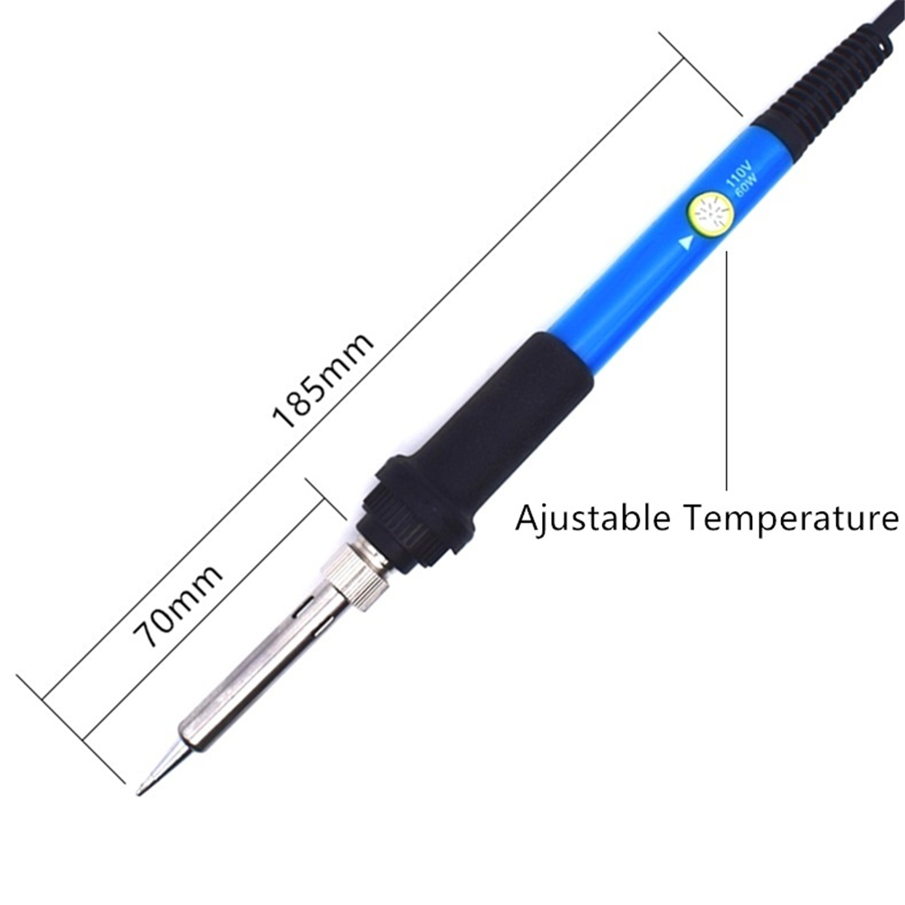 60W 110V US Plug Electric Soldering Irons Set with 5 Solder Iron Tips Adjustable Temperature Welding Gun Repair Tools DLTTZ0204