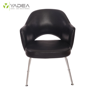 Elegant genuine leather Saarinen executive armchair
