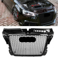 For RS3 Style Front Sport Hex Mesh Honeycomb Hood Grill Gloss Black for Audi A3/S3 8P 2009 2010 2011 2012 2013