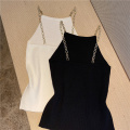 2020 Summer New Small Shirt Sexy Temperament Ladies Sleeveless Crystal Halter Knitted Vest Top Camisole Top Knitwear