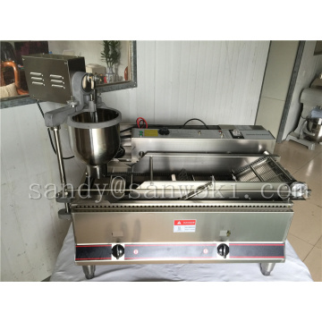 Double row full automatic electric gas one donut machine with 3 sizes of moulds Circle doughnut maker donut making fryer machine
