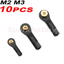 10PCS M2 M3 Nylon Metal ball head buckle Linkage Pull Rod Tie rod end ball head connector for RC Model Toy ACCS DIY parts