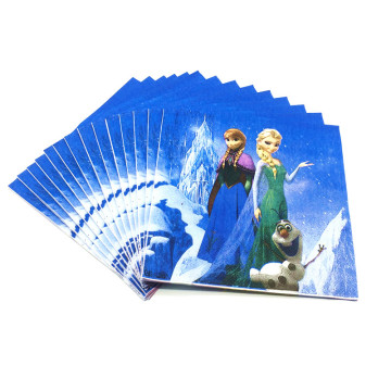 Hot Sales Disney Frozen Theme 20pcs/Lot Napkins Print Princess Anna Elsa Festival Child Birthday Event Party Decration Supplies