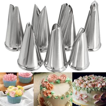 7 Pcs/lot Decorating Tip Set Leaves Cream Metal Stainless Steel Icing Piping Nozzles Cake Decorating Cupcake Pastry Tools