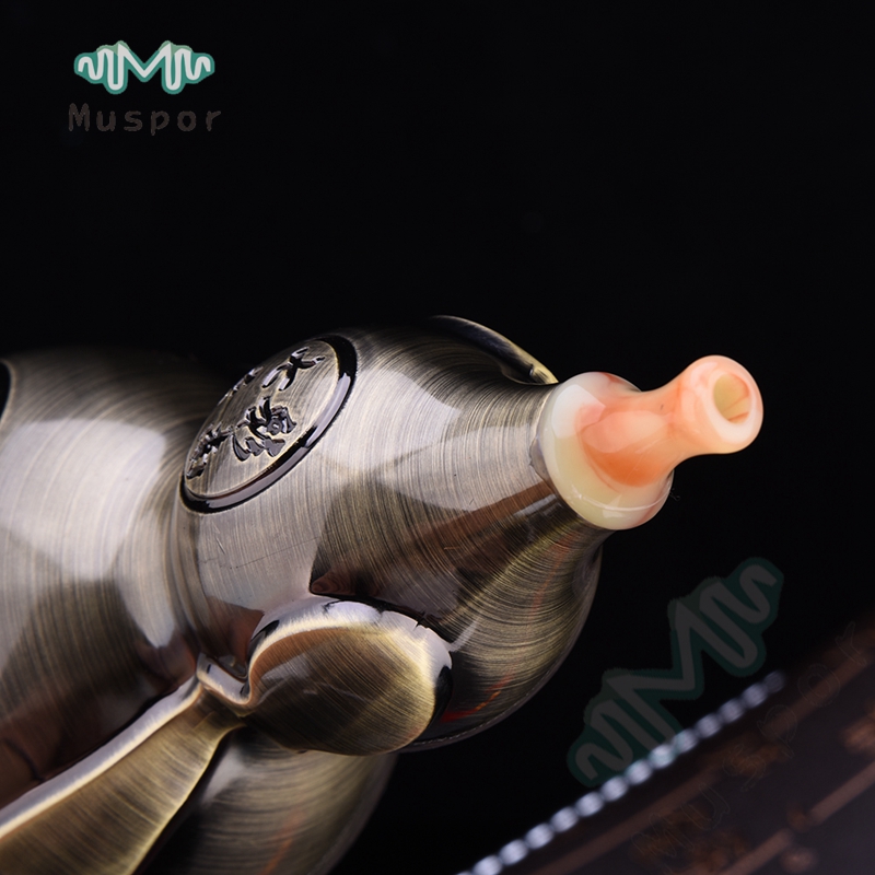 Three Tone Hulusi Flute Copper Plating Ebony Gourd Dampproof Calabash Key of C,bB,A