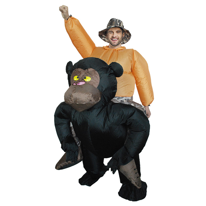 King Kong Adults Inflatable Costumes Ride on Animals Toys Inflatable Gorillas Clothing Ride on Me Inflatable Carnival Costumes