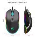 HXSJ Wired Gaming Mouse DPI 6400 Optical Mice RGB Backlit Office Mouse 7 Buttons Ergonomic Design for Gaming Lover