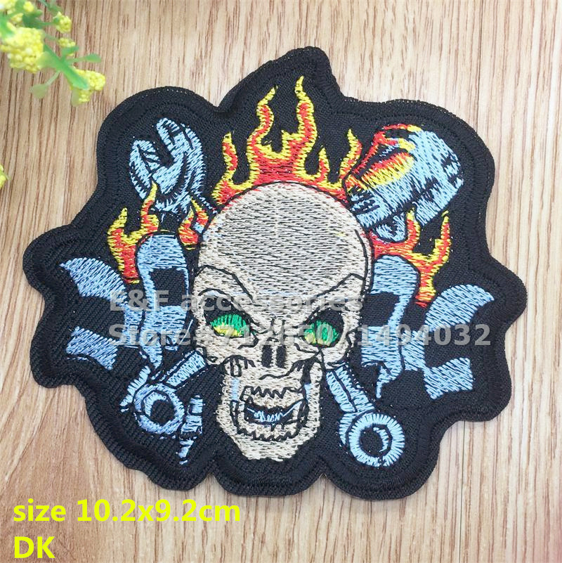 New arrival 10 pcs light blue skeleton Embroidered patches iron on cartoon Motif DK Applique embroidery accessory 151021