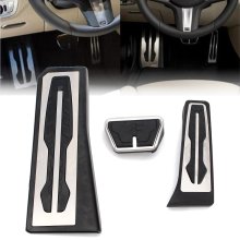 3pcs Stainless Steel Brake Accelerator Footrest Pedal AT For BMW 1 2 3 4 5 6 7 Series F01 F02 730Li 740i/Li 750i/Li LHD X3 F10