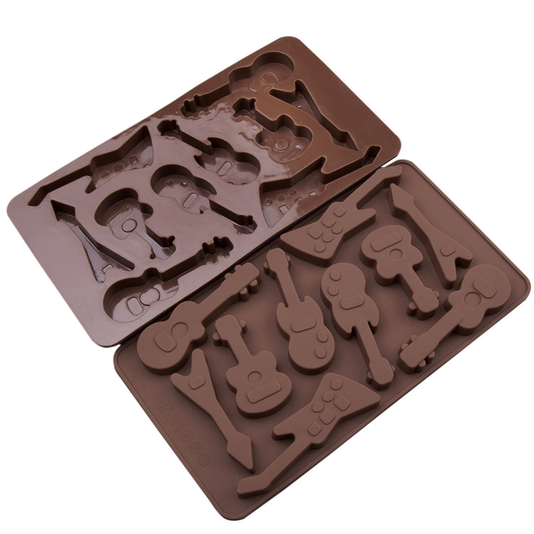 1PCS Food Grade Silicone Material, Music Guitar Shape For Chocolate Handmade Mold, Cake Tools, Cookie , Jelly, Ice Mold E047