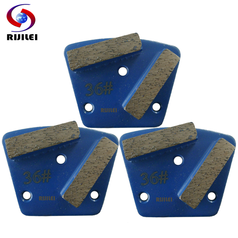 RIJILEI 30PCS/Lot Trapezoid Metal Diamond Grinding Discs Pad Strong Magnetic Grinding Shoes Plate Of Concrete Floor Grinder A10