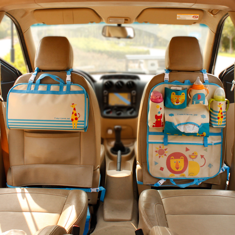 1Pcs Cute Cartoon Car Back Seat Organizer for Kids Children Baby Multi-function Car Seat Back Storage Hang Bag Pocket Foldable