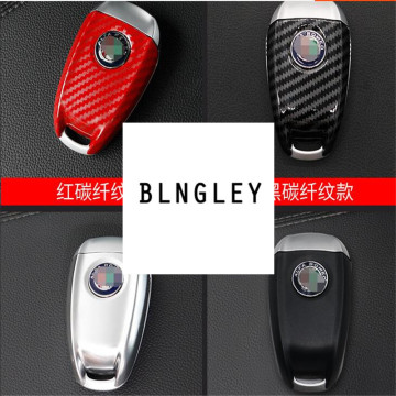 NEW 3D Black carbon fiber style colorful ABS car Key Case for Alfa romeo giulia Stelvio 2017 2018 car accessories