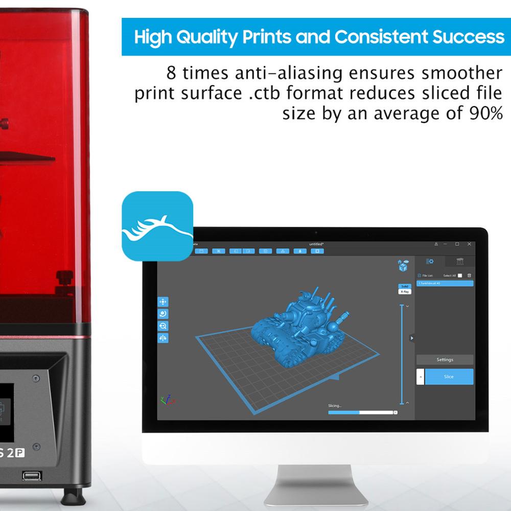 ELEGOO MARS 2 PRO Mono SLA 3D Printer UV Photocuring LCD 3D Printer with 6 inch 2K Monochrome LCD Printing Size 129x80x160mm