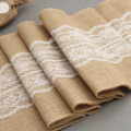 Natural Burlap Table Runner For Wedding Christmas 275cmx30cm Luxury Lace New Year Crochet Jute Linen Table Runners Dining Room