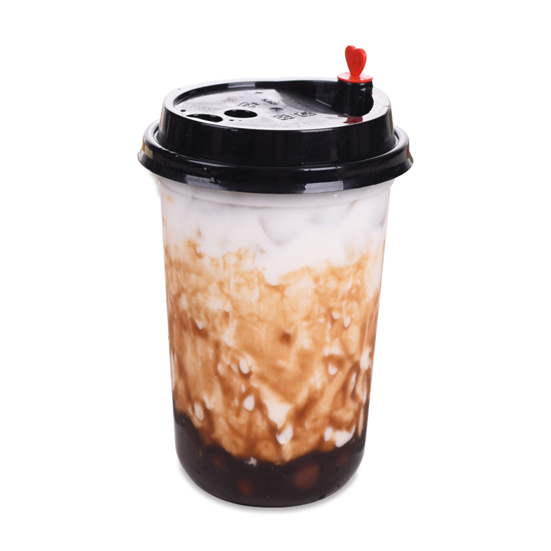 50pcs High quality 90 caliber U shape transparent disposable pearl milk tea cold hot drink plastic cup takeaway package with lid