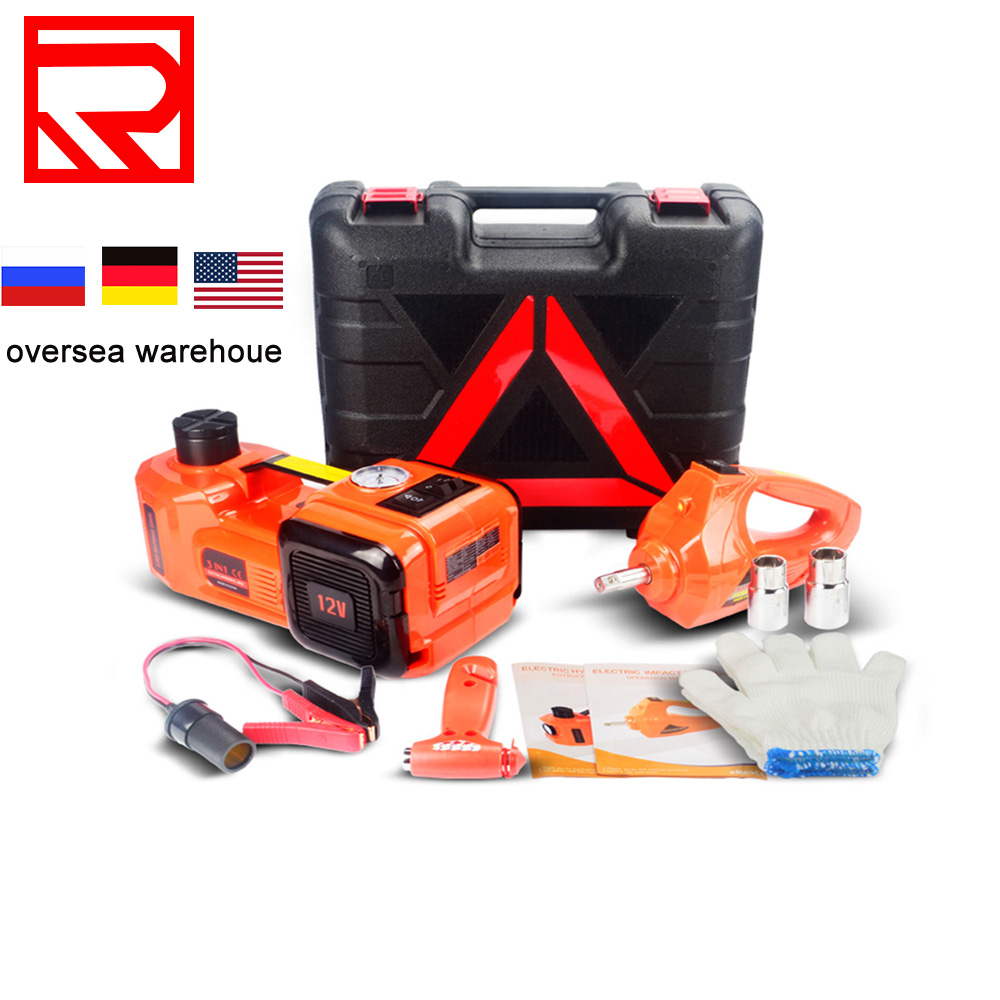 Tire Repalce Tool Kit Electric Hydraulic Car Floor Jack with Torque Impact Wrench 480N.M