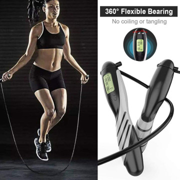 Digital Time Setting Jump Rope With Counter Exercise Adjustable Skipping Rope Workout Equipments Skipping Foot Unisex Kids