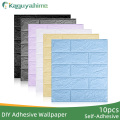 Kaguyahime 10pcs Decoration Wallpaper 3D Wall Sticker Self-Adhesive Wallpaper Brick Waterproof Brick For Kids Room Living Room