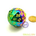 Bescon New Fantasy Iridescent Solid Metal 60 Sides Dice, Rainbow Metallic D60