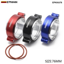 Epman HD Exhaust V-band Clamp w Flange System Assenbly Anodized Clamp For 3" OD Turbo Dump Pipe EPKKA76