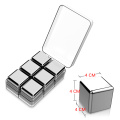 6 pieces of reusable frozen stones in stainless steel ice cubes, used for whiskey cooler rock vodka beer drinks lasting ice cold