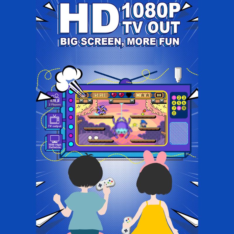 2 Players 1080P Wireless TV Video Game Console Build-in 638 Classic Games 8 Bit Mini Handheld Game Machine Dual Gamepad