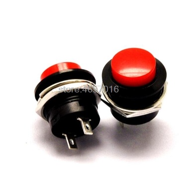 10PCS/LOT Red Color Momentary Push Button Switch OFF-ON Reset Switch 16MM 3A 250V AC Non Locking Switches Round Button R13-507