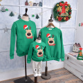 2019 Winter Merry Family Matching Outfits Christmas Sweater Cute Deer Children Clothing Kid T-shirt Add Wool Warm Family Clothes