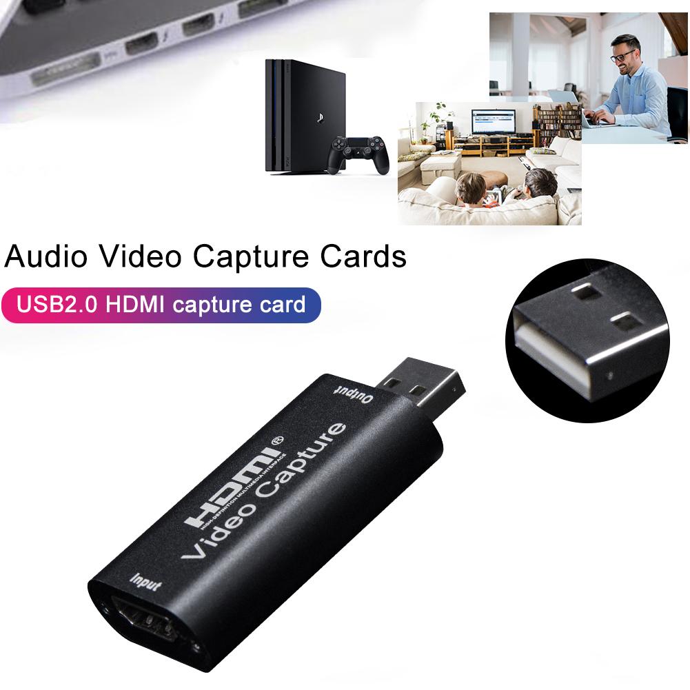 Mini 1080p Video Capture Card 4K Game Capture Cards HDMI to USB 2.0 Record Via DSLR Camcorder Camera for HD Live Streaming