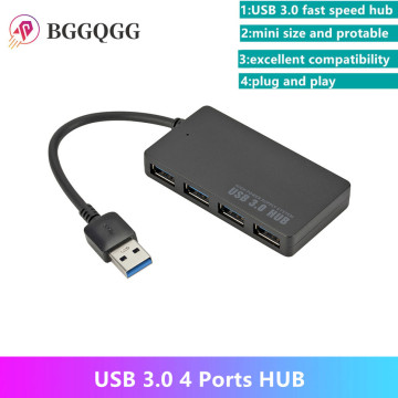 BGGQGG Ultra-thin 4-port USB3.0 HUB High Speed USB Hub For Multi-device Computer Splitter hub 5Gbps for PC 4 Ports USB 3.0 HUB