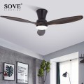 SOVE White Nordic Modern LED Wooden Ceiling Fan Wood Ceiling Fans Lamp Living Room Attic Fan DC Ceiling Fans With Lights 220v