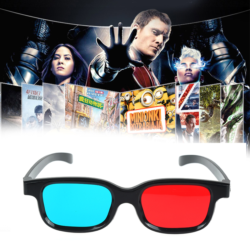 1PCS New Red Blue 3D Glasses Black Frame for Dimensional Anaglyph TV Movie DVD Game Dvd Movies Vr