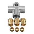 New Silver 3 Way T Piece Tee Brake Pipe With 3 M10 Male Nuts Short Metric Copper 3/16 10mm Inch Distributor Replacement Parts