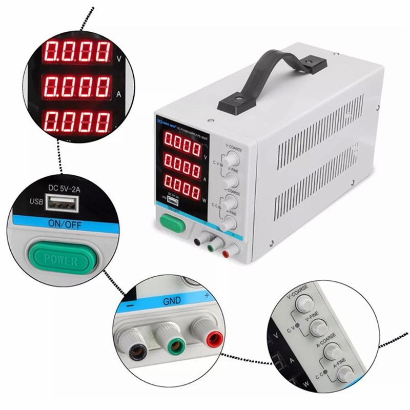 LW PS-3010DF laboratory power supply 30V 10A DC power supply 4-bit LED display USB charging repair tool switching power supply