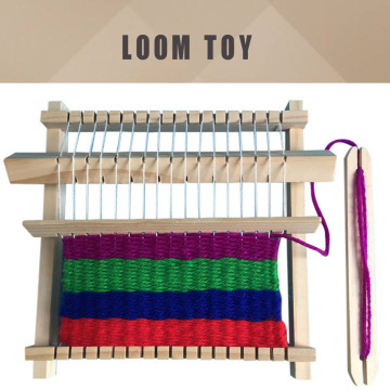 Wooden Traditional Weaving Loom Children Toy Craft Educational Gift Wooden Weaving Frame DIY Hand Knitting Machine Kids Toys#J7