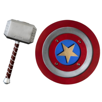 Superhero The Endgame Captain America Steve Rogers 1:1 Thor Hammer Model Shield Cosplay Costume Prop Safe Kids Toys