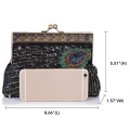 Vintage Beaded Sequin Peacock Clutch Purse Evening Bags