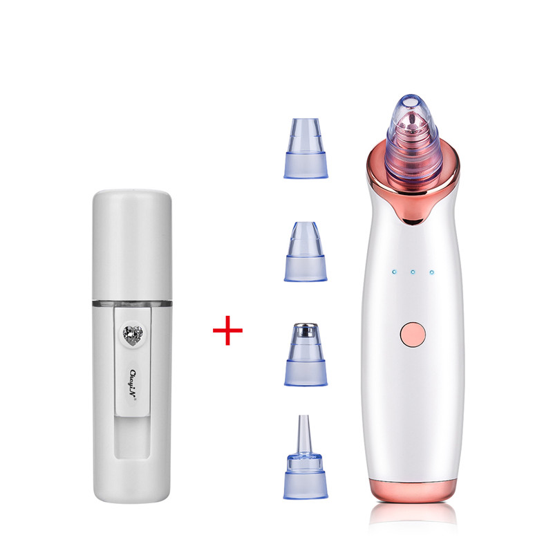 Electric Vacuum Suction Blackhead Remover Diamond Dermabrasion Acne Extractor Mini Cool Mist Face Sprayer Steamer Skin Hydrator