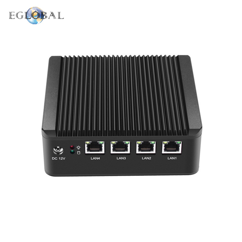 Eglobal Fanless Pfsense Mini PC J1900 Quad Core 4*Intel WG82583 Gigabit Nics Firewall Multi-Function Network Security Router