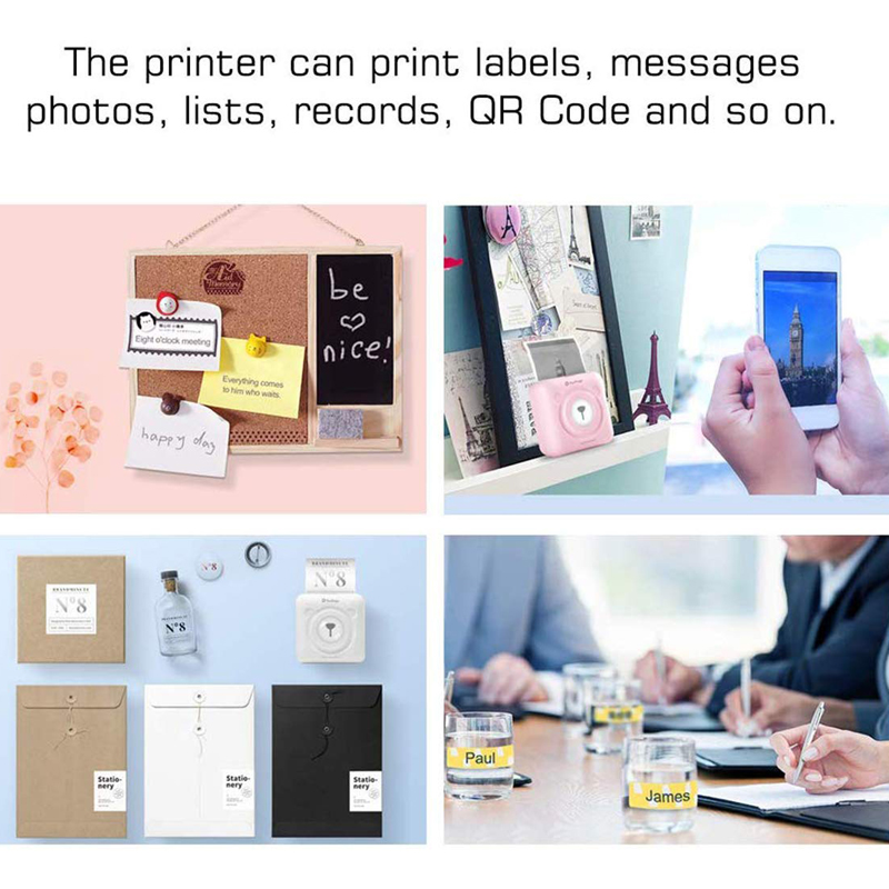PeriPage Mini Portable Thermal Printer Pocket Photo Printer Bluetooth Connection With Mobile Phone Android iOS 58mm 203 DPI