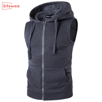 SITEWEIE Mens Vests Jacket Sleeveless Sweatshirts Sports Casual Vests Coats 2020 Korean Fashion Boys Waistcoats Vest Hoodie G594