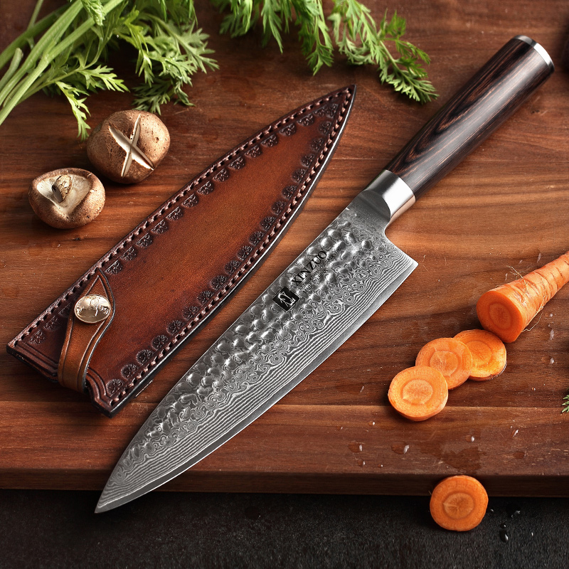 XINZUO Kitchen Knife Leather Case Handmade Italian First Layer Vegetable Tanned Multi Holster Carry Chef Knives Leather Case