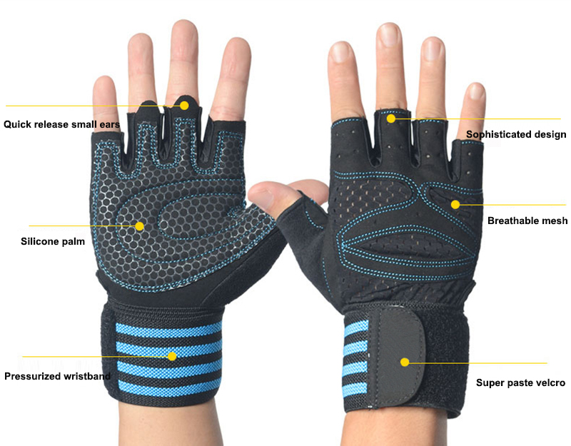 Weightlifting Gloves Men Women Workout Glove Barbell Gym Fitness Gloves With Wrist Support for Cossfit Training Exercise Protect