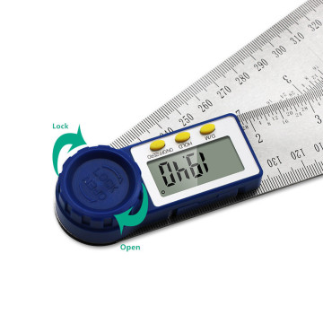 200mm Stainless Steel Angle Ruler LCD Display 360degree Electron Goniometer Protractor Angle Finder Woodworking Measuring Tool