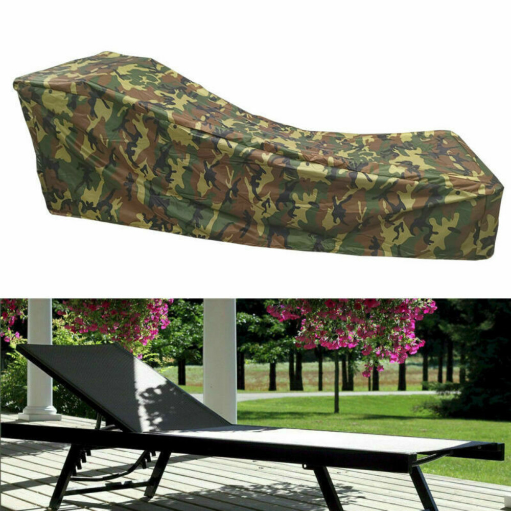 Outdoor Camo Dust Chair Cover Sun Lounger Garden Recliner Deck Protective Cover 210*75*80-40cm